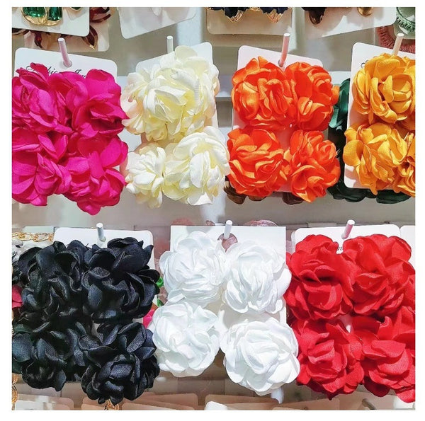 Fabric Drape Flower Earrings
