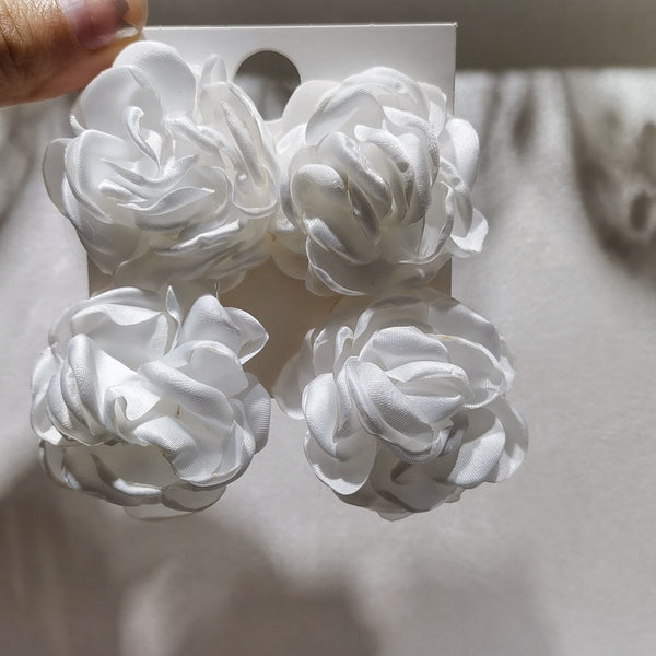 Fabric Drape Flower Earrings