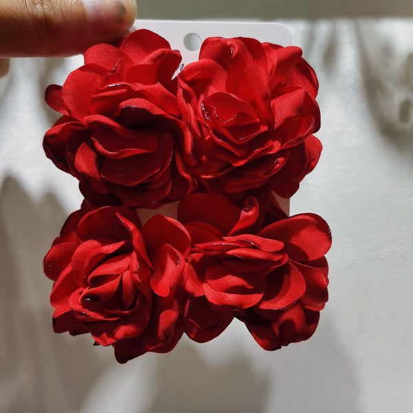 Fabric Drape Flower Earrings