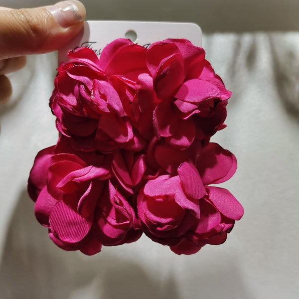 Fabric Drape Flower Earrings