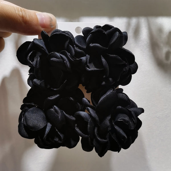 Fabric Drape Flower Earrings