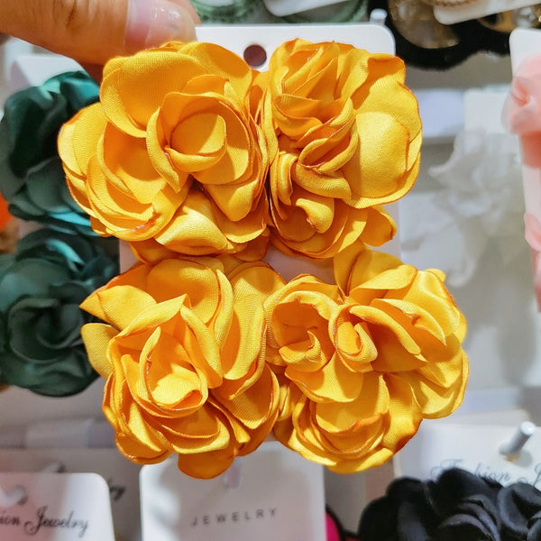 Fabric Drape Flower Earrings