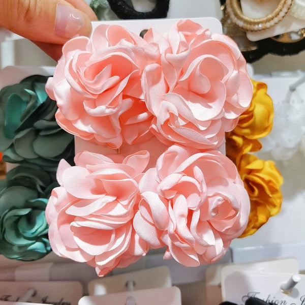 Fabric Drape Flower Earrings