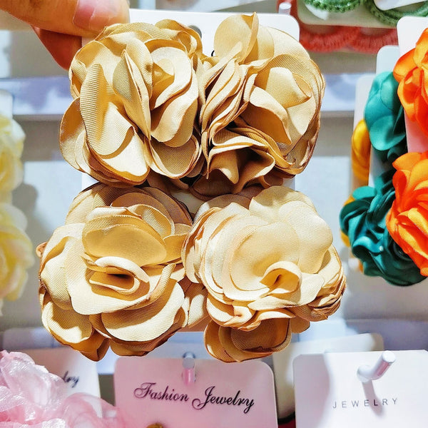 Fabric Drape Flower Earrings