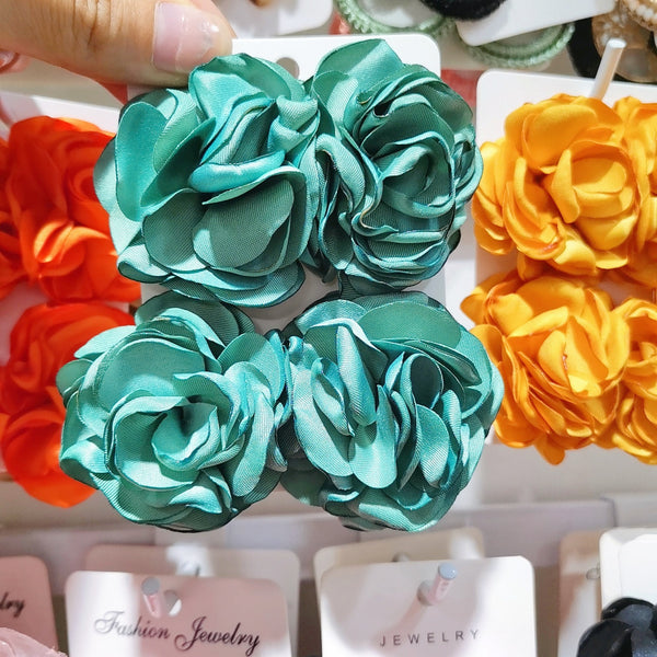 Fabric Drape Flower Earrings