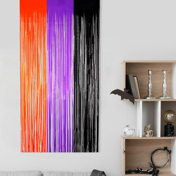 Orange Black and Purple PET Curtain