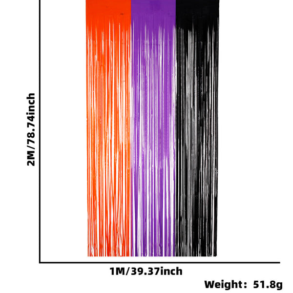 Orange Black and Purple PET Curtain
