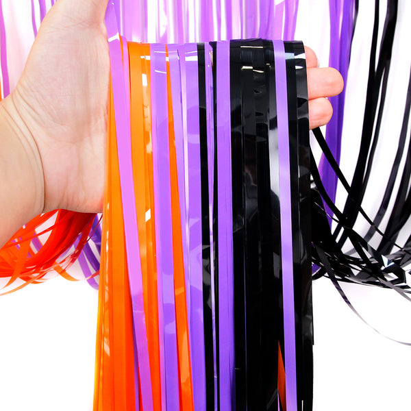 Orange Black and Purple PET Curtain
