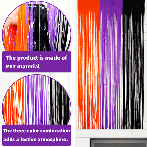 Orange Black and Purple PET Curtain