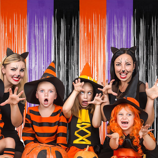 Orange Black and Purple PET Curtain