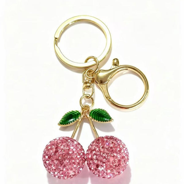 Rhinestone Cherry Keychains 2