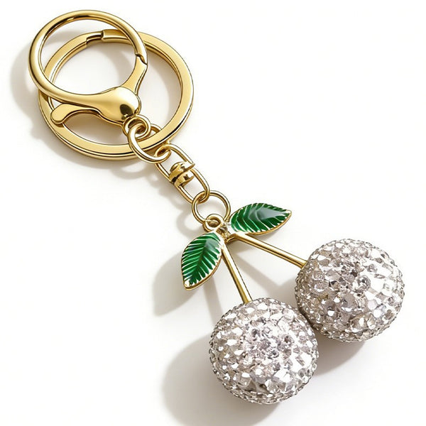 Rhinestone Cherry Keychains 2