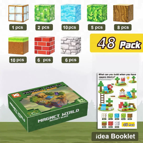 84 Magnetic Cubes Minecraft Building Blocks Primitive Forest Set