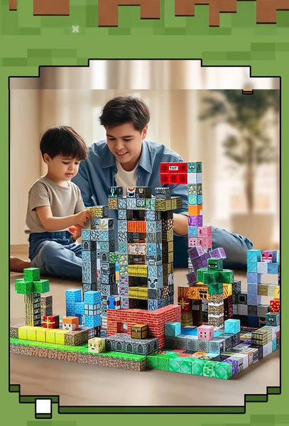 84 Magnetic Cubes Minecraft Building Blocks Primitive Forest Set
