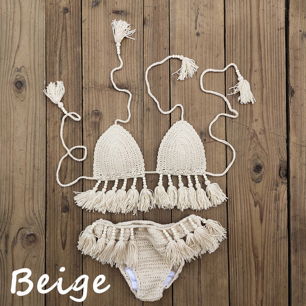 Handmade Crochet Tassel Bikini Set