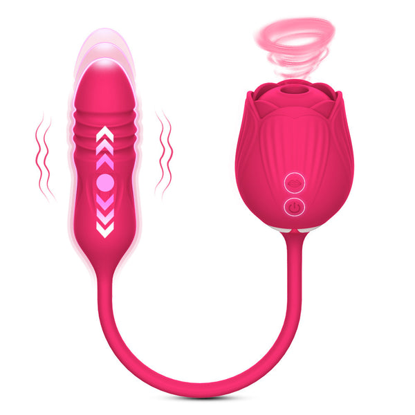 Double Ended Tongue Licking and Sucking Vibrating Rose