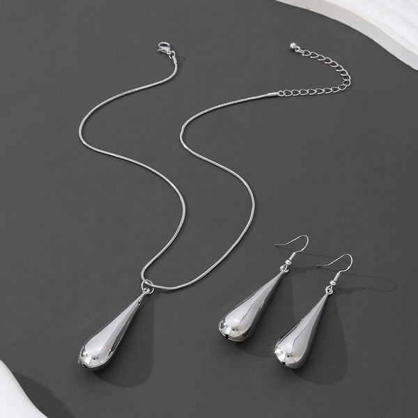 Teardrop Pendant Necklace + Earrings Set