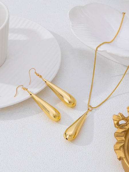 Teardrop Pendant Necklace + Earrings Set