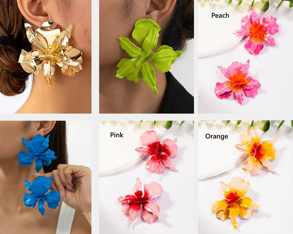 Large 3D Petal Earrings