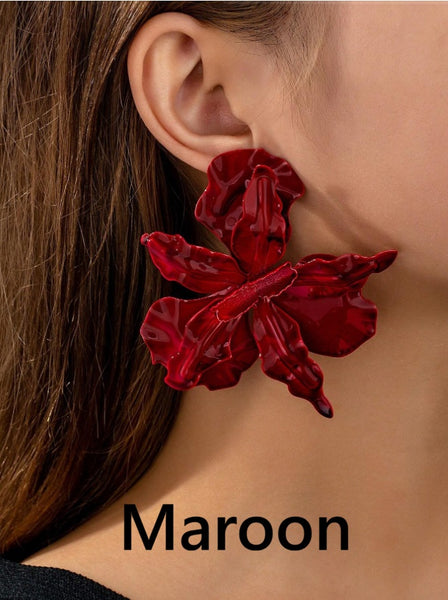 Large 3D Petal Earrings