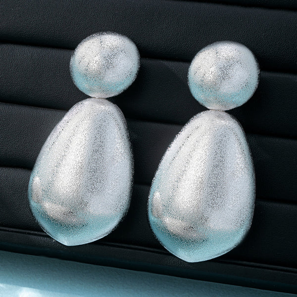 Retro Geo Oval Stud Earrings