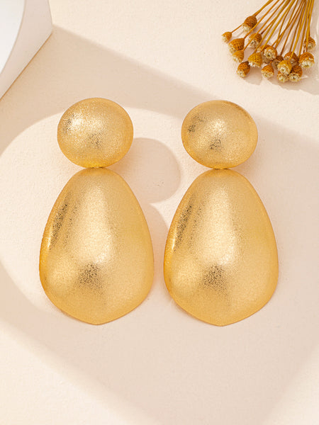 Retro Geo Oval Stud Earrings
