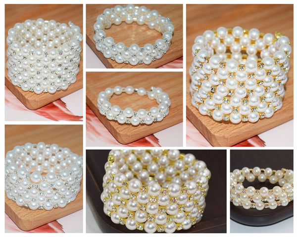 Pearl Rhinestone Multi-Layer Bracelet