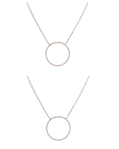 2mm Circle Pendant Necklace