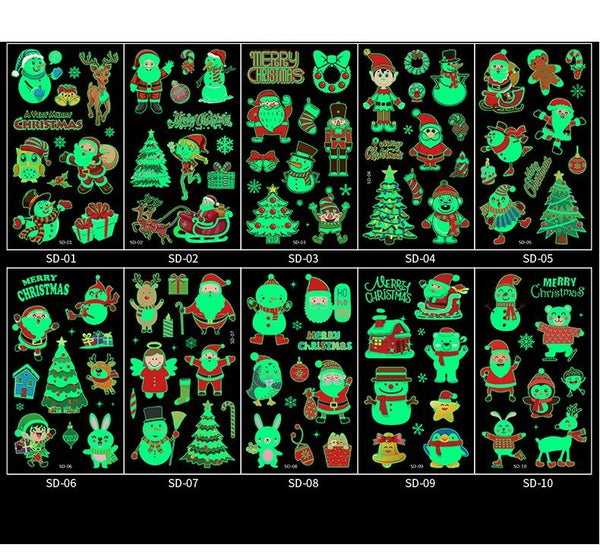 Glow in the Dark Christmas Temporary Tatoos