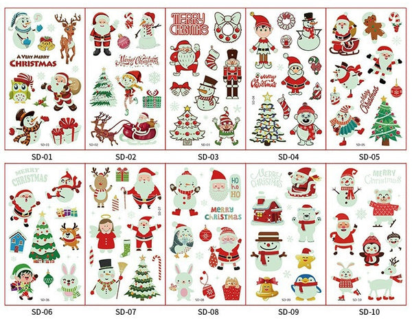Glow in the Dark Christmas Temporary Tatoos