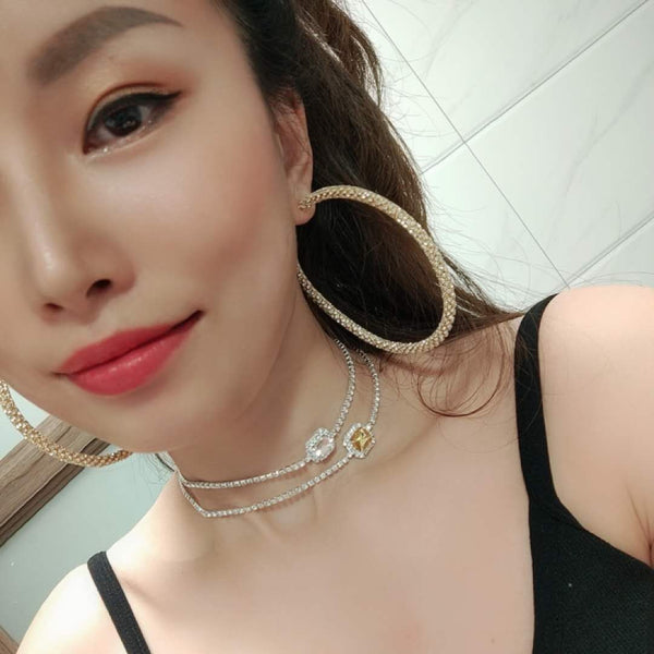 Diamond Hoop Earrings