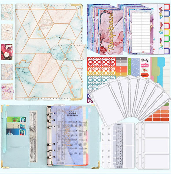 A6 Plaid Marble Planner/Budget Binder