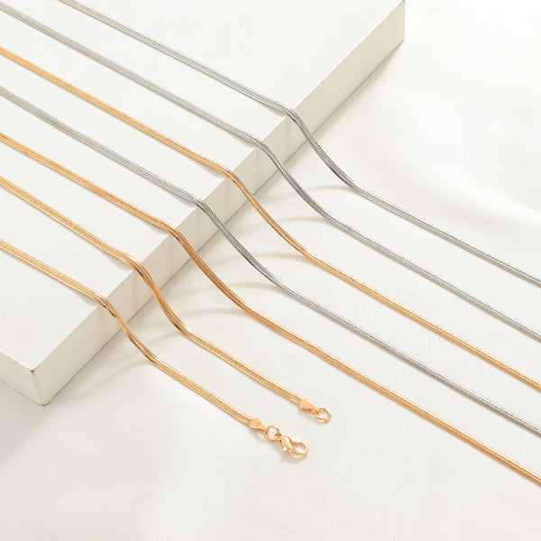 Gold Flat Snake Chain Necklace