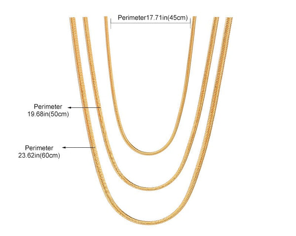Gold Flat Snake Chain Necklace