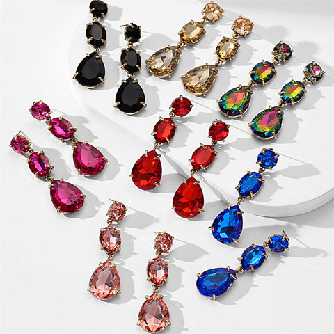 Diamond Long Drop Earrings