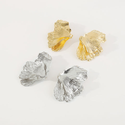 Exaggerated Ginkgo Leaf Earrings