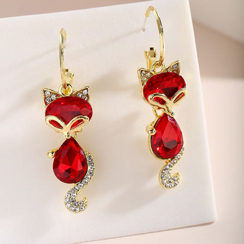 Fox Red Zircon Earrings