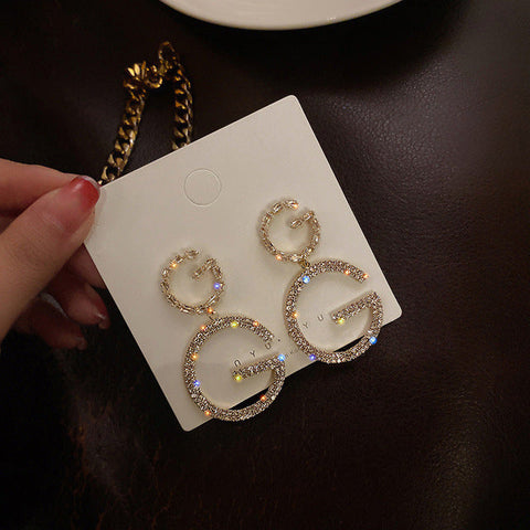 Diamond Double G Stud Earrings