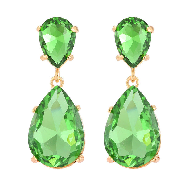 Diamond Glass Pendant Earrings