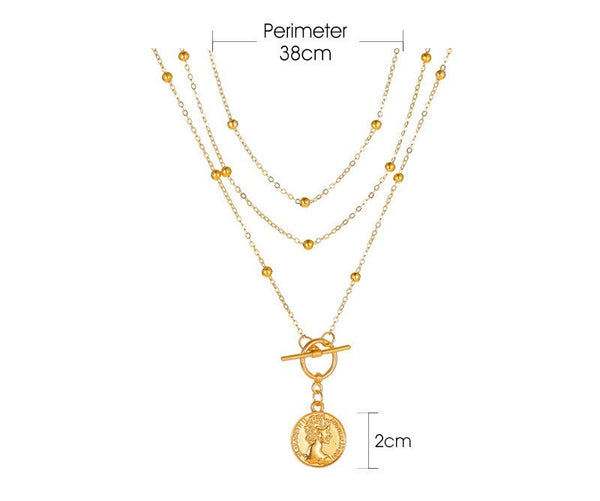 Coin Pendant Long Necklace
