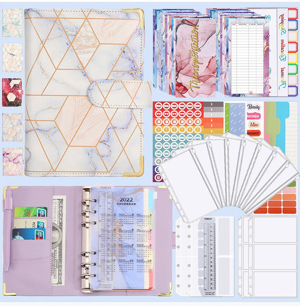 A6 Plaid Marble Planner/Budget Binder