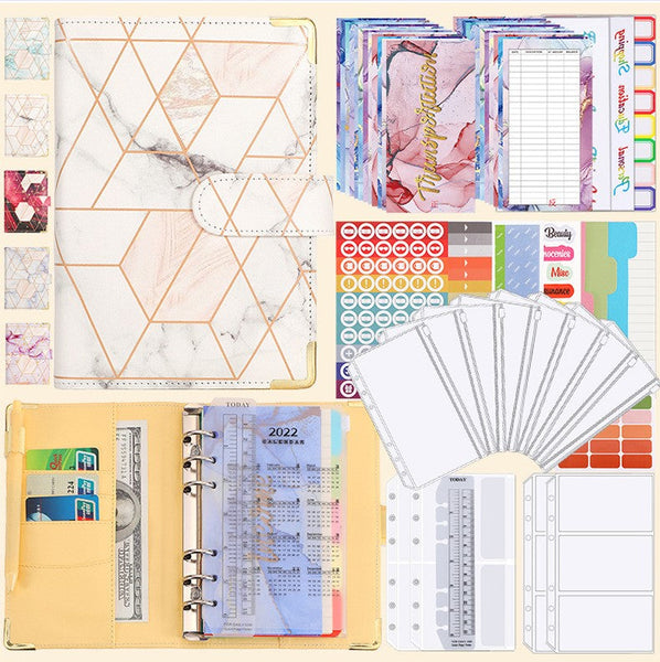A6 Plaid Marble Planner/Budget Binder