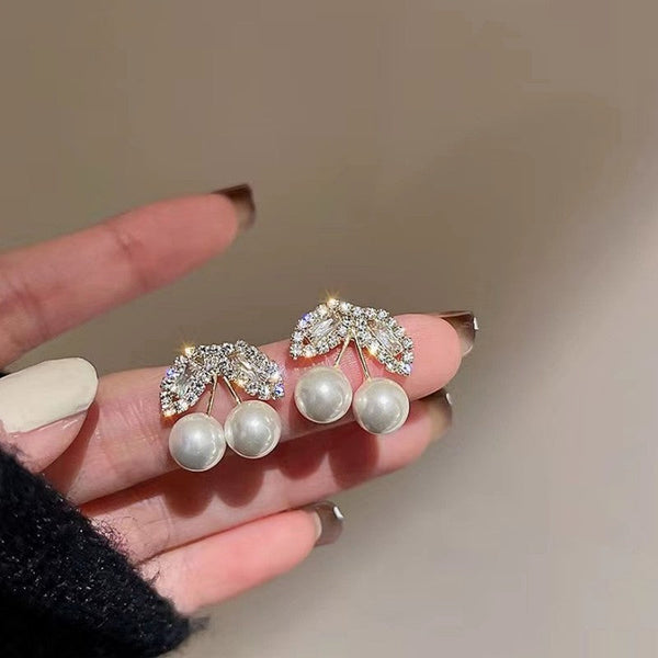 Cute Pearl Cherry Earrings
