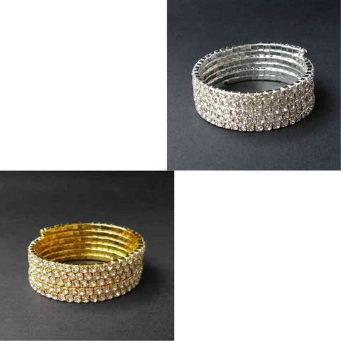 5 Rows Rhinestone Stretch Bangle