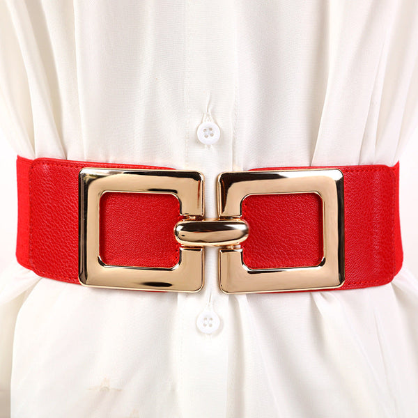 Elastic Wide Belt With Big Buckle