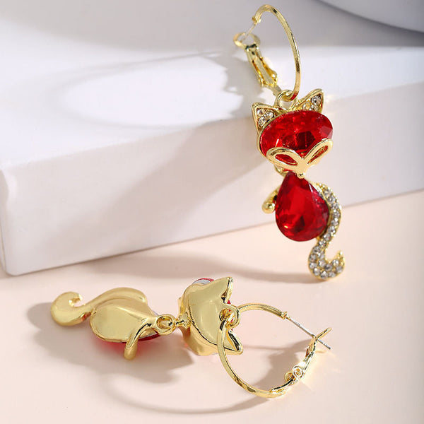 Fox Red Zircon Earrings