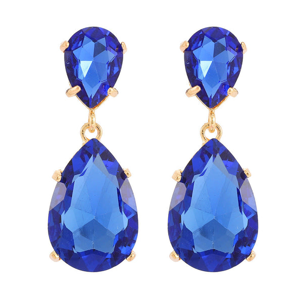 Diamond Glass Pendant Earrings