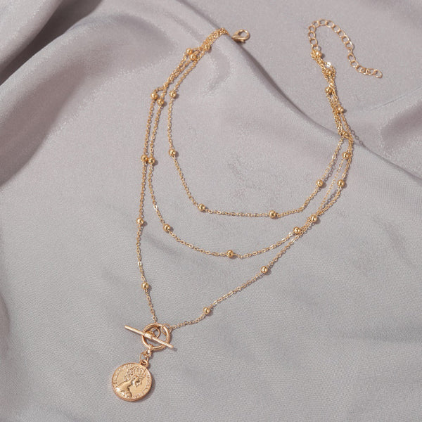 Coin Pendant Long Necklace