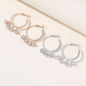 Crystal Hoop Drop Earrings