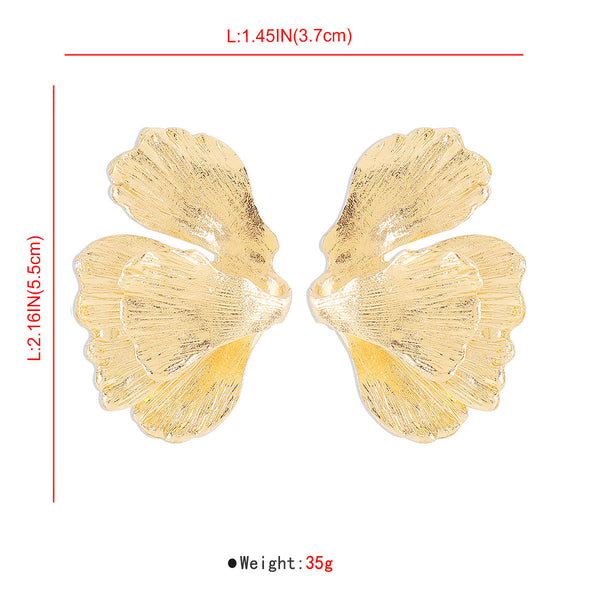 Exaggerated Ginkgo Leaf Earrings